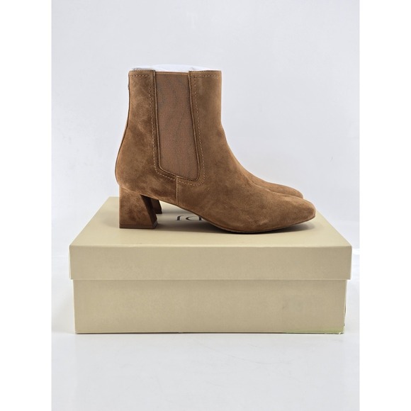NYDJ Women's Brown Suede Leather Scooter Chelsea Boots Square Toe Size 9 M NEW - Picture 4 of 13